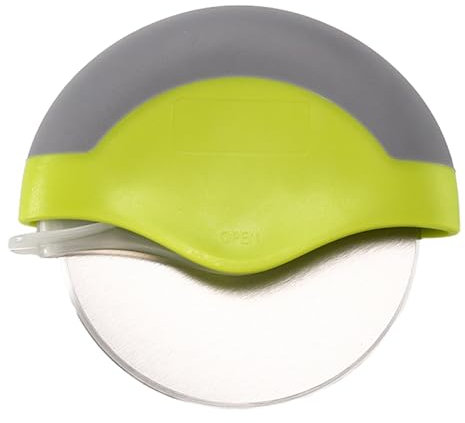 Wilitto Roulette à pizza avec couvercle de lame de protection, trancheuse à pizza ergonomique en acier inoxydable avec poignée en forme de disque - Vert