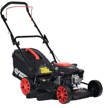 ParkerBrand 17” Hand Push Petrol Lawnmower – 150cc, Mulch & Collect