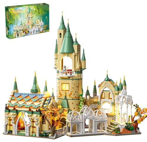 HJPLPXH Magic Medieval Castle Architecture Building Block Sets, Creative Ideals Gifts for Adults (1555PCS)