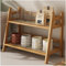AIRCADIA Küchen Organizer 2 Tiers Bambus Nachahmung Rattanweberei Deko Küche,Gewürzregal Stehend Küche Aufbewahrung & Organisation Kaffeepads Aufbewahrung,Tee Organizer Tassenhalter(40 * 18 * 29)