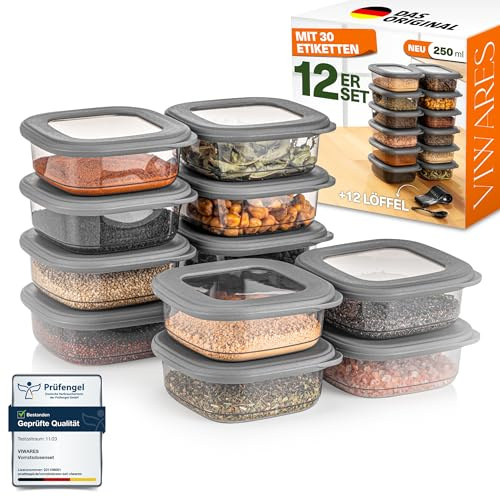 Viwares Vorratsdosen mit Deckel Luftdicht, 12er Vorratsbehälter Set BPA-Frei, Vorratsdose zur Müsli Mehl Aufbewahrung Küche, Praktische Organizer Küche, Frischhaltedosen für Lebensmittelaufbewahrung