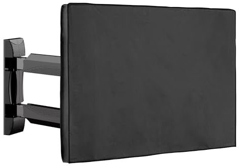 kwmobile Housse écran TV Compatible avec 75 TV - Housse de Protection pour extérieur Contre intempéries - Noir
