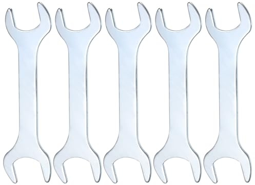 QUARKZMAN 5Pcs Clé à Fourche Doubles Fines 17mm x 19mm Métrique Clé Plate Extra Fine et Petite, Galvanisée, pour Réparation Automobile et Assemblage de Meubles