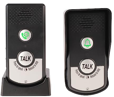 MEKOTRIN Wireless Intercom Doorbell, 2 Way Wireless Voice Intercom Doorbell 3280FT/1000M Long Distance 3 Gear Adjustable Sound, Rainproof Rechargeable Home Intercom Systems for Elderly Office Hospital