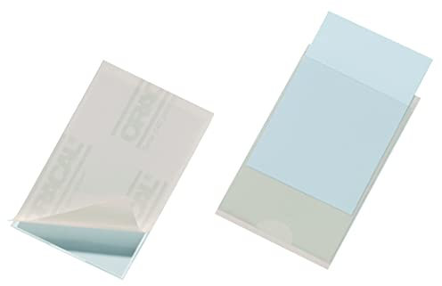 Durable Selbstklebetaschen Pocketfix für z.B. Visitenkarten 57x90 mm, 100 Stück, transparent, 827919