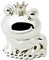 EDZARD Spardose Froschkönig (H 9 cm) edel versilbert - Kinder Spardose Frosch, Kinder Sparschwein, Sparbüchse für Junge Jungen & Mädchen - Taufgeschenk, Geldgeschenk für Kinder (kein Kinderspielzeug)