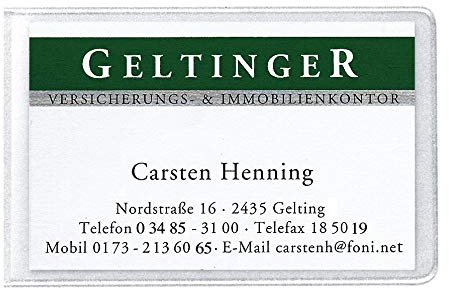 VELOFLEX 2219100 - Visitenkartentaschen selbstklebend, 56 x 90 mm, Visitenkartenfenster aus PP-Folie, 100 Stück