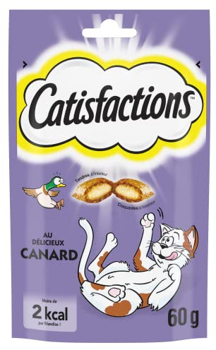 CATISFACTIONS Friandises au canard pour chat et chaton, 1 sachet de 60g