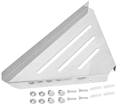 Garosa Mensola Angolare per Doccia in Acciaio Inossidabile - Scaffale Triangolare da Bagno, Organizer Parete Bagno Senza Foratura, Accessorio Doccia per Casa, Hotel, (Modello con Fori)