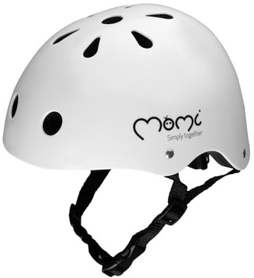 MoMi Mimi Kinderhelm verstellbar, Kopfumfang 48 – 55 cm, stoß- und schlagfester Fahrradhelm für Kinder, 11 Lüftungsöffnungen, Schaumstoffpolsterung, Einstellbarer Kinnriemen