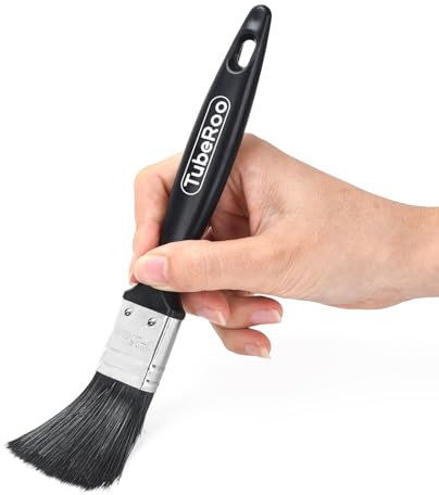 TubeRoo Malerpinsel 25 mm Kleiner Pinsel, Lackierpinsel, feiner Lackpinsel für Lacke, Holz-Öl & Wand-Farbe, Lasurpinsel für Holz-Lasur - Flachpinsel, Farbpinsel für Metall