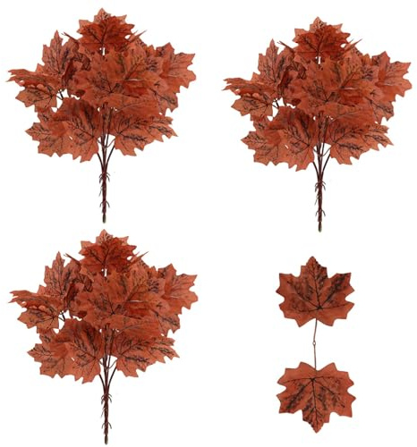 Lot de 3 Deco Automne,Decoration Automne,Décorations d'automne,Fleurs Artificielles,Feuilles d'automne,Fleurs Artificielles d'automne,Bouquet de Glands,Fleurs d'automne,Décoration de Fleurs d'automne