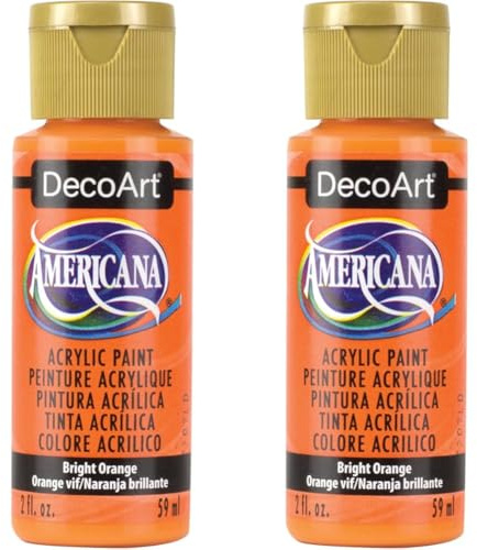 Deco Art Americana Acrylic Multi-Purpose Paint, Bright Orange, 59 ml (Pack of 2)