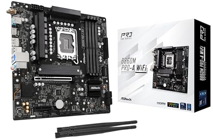 ASRock B860M Pro-A WiFi - Motherboard - Micro ATX - LGA1851-Sockel - B860 Chipsatz - USB-C 3.2 Gen 2x2, USB-C 3.2 Gen 1, USB 3.2-2.5 Gigabit LAN - Onboard-Grafik (CPU erforderlich)