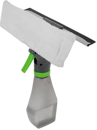 MAGAUSVZVK Window cleaning set, window wiper window squeegee with spray bottle, window cleaning set with all-round cover, professional glass wiper for bathroom, shower, car, glass(Weißgrau)