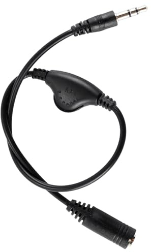 Enwye 1 cavo di prolunga audio stereo da 3,5 mm, adattatore di sintonizzazione e cavo audio esteso con controllo del volume per telefono, computer portatile, altoparlante - 30 cm