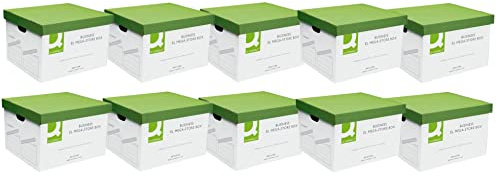 Q-Connect MegaStore Box Green and White (Pack of 10),383 x 430 x 295 mm