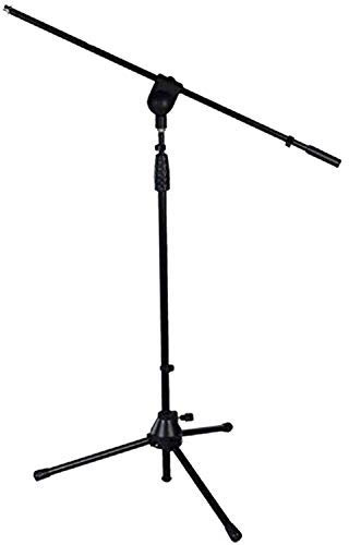 LyxPro Microphone Stand Boom Arm Tilting Rotating Floor Podium Stage or Studio Strong Durable And Foldable Height 38.5- 66 Extends Arm to 29 3/8 Comes With 3/8 and 5/8 mount Adapter