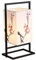 Camera da letto giapponese Comodino lampada, moderna Asian Table Lamp W/Black Metal Telaio, Cuboide tessuto Shade- Luce soffusa Perfetto for Comodino, On/Off (Colore : Prugna)