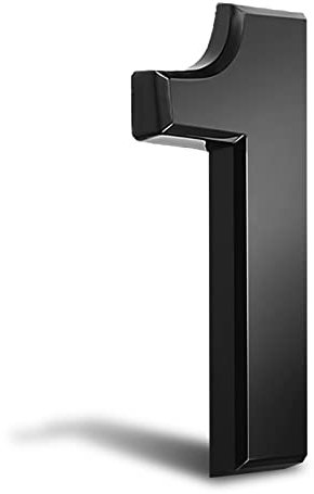 3 Inch Front Door Numbers, 3D Self Adhesive House Numbers Plaques Waterproof Mailbox Signage DIY Chrome Polished Address Numbers Sign for Home Office Hotel Apartment Door Room Wall, Black (1)