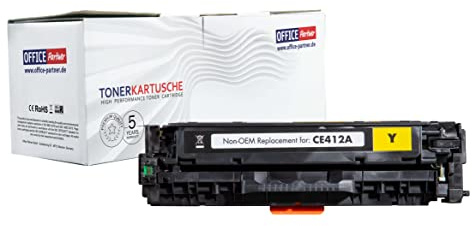 OFFICE Partner Kompatibel Toner als Ersatz für HP 410A CF412A für HP Color LaserJet Pro MFP M477fdw M477fdn M452nw M377dw M452dn M452dw M477dw M477nw (Gelb)