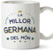 MUGFFINS Tazas para HERMANA - En Catalán - El Millor del Món - 11 oz / 330 ml - Regalo original y divertido