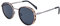 SQUAD Sonnenbrille für Damen und Herren, rund, Metall, kleine Retro-Größe, mit Brillenetui, 3yb026c1 Havana Silber Graue Linse
