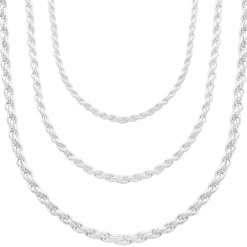 Gicko Kordelkette Silber 925 Hochglanz Poliert in 2-3 mm Stärke, erhältlich in verschiedenen Längen 40,45,50,55,60 cm Schlangenkette Silber 925 für Damen & Herren(55, Stärke 2mm)