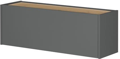 Hängeschrank in grau matt und Eiche Wotan Holz Büroschrank hängend für Homeoffice Aktenschrank Büromöbel Ordnerschrank 100 cm Center