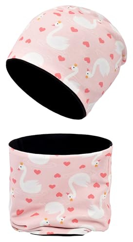 MAKFORT Enfants garçons filles bonnet écharpe tube set différents motifs avec ou sans non-tissé matériau doux stretch & entretien facil - printemps été automne hiver