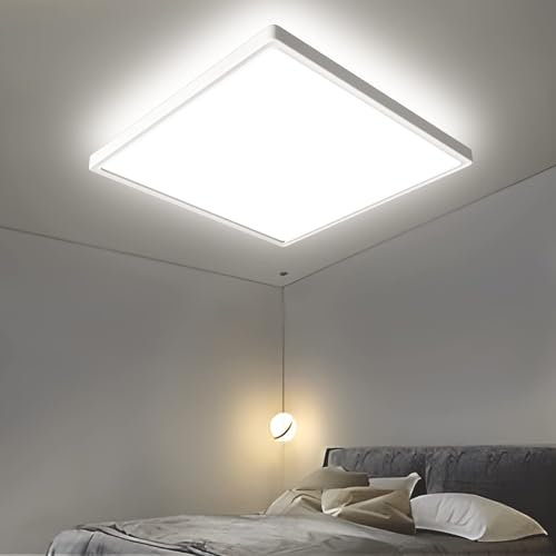 OTREN Plafoniera LED Soffitto Quadrata, 4000K Lampada da Soffitto LED Moderno, Plafoniera Bagno IP44 per Camera da Letto, Cucina, Soggiorno, Balcone, Ufficio, 30CM 2400LM