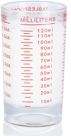 Anseom Glass Measuring Cup 4 Ounce/120ML Shot Glasses Liquid Heavy Glass Espresso Shot Cups for Cocktail Whiskey Spirits Wine Liquor Alcohol