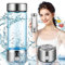 Hydrogen Water Bottle,420ml Portable Hydrogen Water Ionizer Machine,Hydrogen Water Generator Maker,Hydrogen Rich Water Glass Health Cup for Travel Exercise,Gift,Up to 1600PPB,Silver-420ml