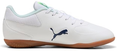 Puma Truco III JR - Tenis de fútbol, Color Blanco-Aguamarina, luz Efervescente, 1.5 UK, Puma Blanco Aqua Fizzy Light, 34 EU