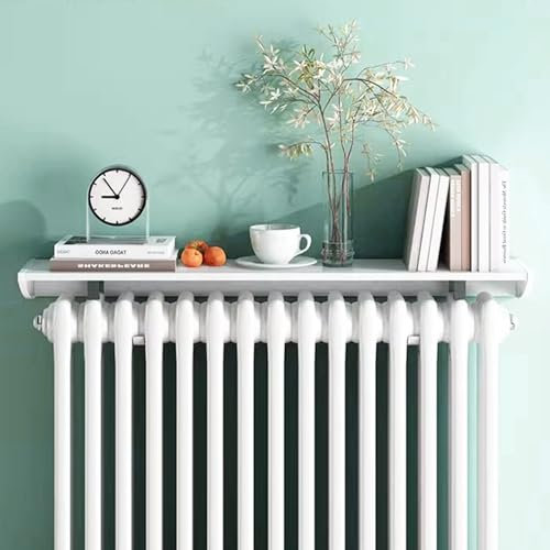 Heizkörperabdeckung Weiß, Heizkörperregal Ohne Bohren Verkleidung Heizkörper Staubdicht Rauchfrei Kühlerregal aus Aluminiumlegierung, Maximieren Den Platz,W 15cm/6in; L 30cm/11.7in