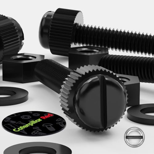 50x Noir, vis à oreilles en nylon plastique, moletées et rainurées, boulons, vis, rondelles, M5 x 30mm