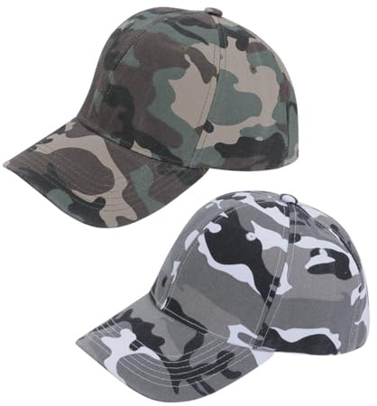2 Pièces Casquettes De Baseball Camouflage, Casquettes De Baseball Camouflage Pour Enfants, Visière De Protection Solaire, Casquette De Sport De Plein Air, À La Randonnée Et Au Camping