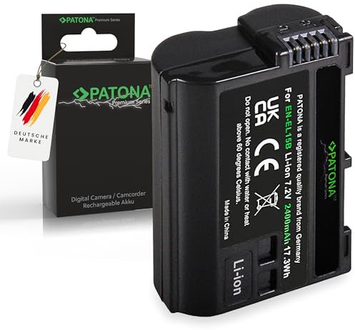 PATONA Premium Akku EN-EL15b 2400mAh Ersatz für Nikon EN EL15 ENEL15b Kompatibel mit Nikon 1 V1 Z6 Z7 D7000 D7100 D7200 D7500 D600 D610 D750 D800 D810 D850 Kamera Griff MB-D12 MB-D15 MB-D17