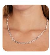 Esrael Silberkette Herren Damen Silber Kette Herren 5mm Figaro Halskette Edelstahl Kette für Männer Frauen Schmuck Geschenke 18Zoll