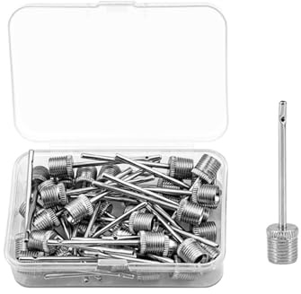 XJUDA 40 Pcs Ball Pump Needle, Football Pump Needle for Basketball, Football, Volleyball, Soccer or Rugby Balls Replacement Pin Inflating with Storage Box Silver