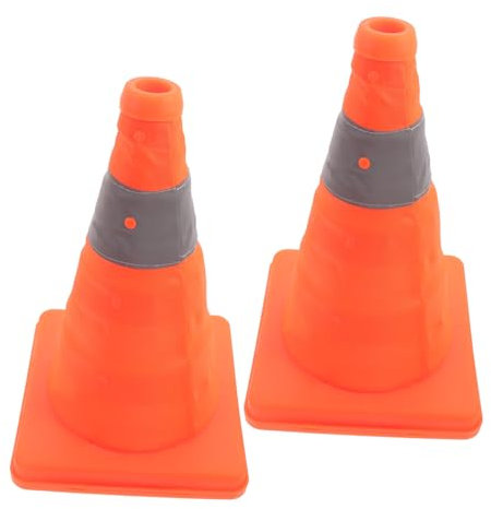 Alipis 2pezzi Cone Stradali Pieghevoli Riflettenti Per Controllo Traffico e Avvertimento Veicoli Base Stabile Anti-scivolamento Per Parcheggi e Corsi Coni Arancioni Di Sicurezza