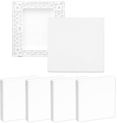 6 tapas ciegas para enchufe – Placa de pared ciega de 8,6 × 8,6 cm de plástico resistente, sin tornillos, cubierta blanca para enchufes no utilizados o interruptores de luz