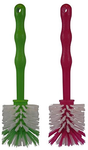 HG Verlag ( 2 Stück im Set Mixtopf Spülbürste - ideal zum Reinigen von Mixtöpfen wie z.B. Thermomix TM5 / TM31 sowie Mixtöpfen - (je 1x in Grün/Pink)