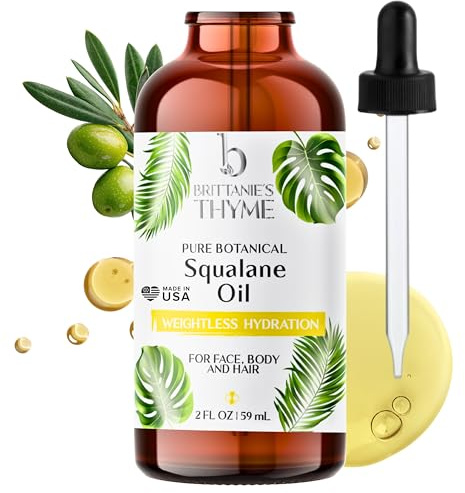 Brittanie’s Beauty 100% Pure Squalane Oil for Hair, Skin & Nails – Lightweight Hydration for Radiant Glow, Smooth Skin & Silky Hair | Clean, Vegan, Non-Greasy Formula, 2oz
