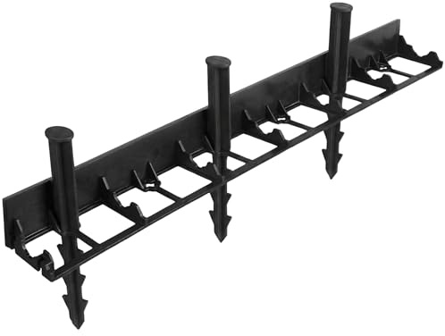 geoBORDER Delimitador de Bordes, Césped delimitadores para Bancal Césped Borde de Ladrillos + 3 Clavos por Metro (8 Metros, 5.5 cm)