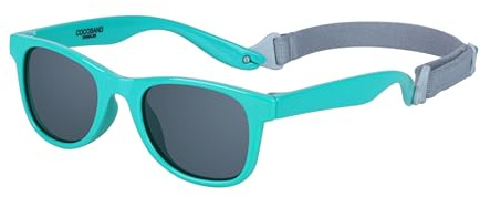 COCOSAND Toddler Baby Sunglasses with Strap Polarized Flexible Square Frame UV400 Protection for Kids Girl Boy Age 2-6, Green