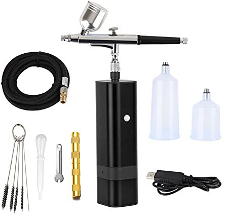 Pistolas de chorro de arena Compresor de aerógrafo inalámbrico TM80S-131 HERRAMIENTA PROFESIONAL DE LA BELLEZA DE BELLEZA DE VIAJE POTRÁS POWER POWER HERRAMIENTA NAUMÁTICA (Color : Black)