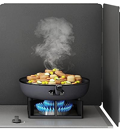 Protector Antisalpicaduras, Protectores Contra Salpicaduras De Cocina, Cubre Salpicaduras De Sartén, Plegable, Aceite Antiadherente, para Placas De Cocción, Placas De Gas, Sartenes ( Color : Black , S