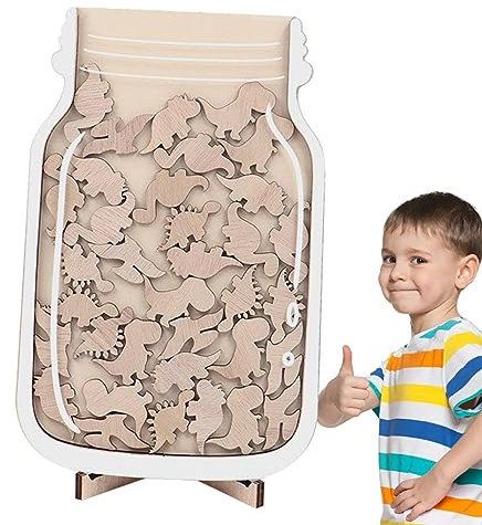 Qihuyi Belohnungstafel Kinder, Stern und Dinosaurier Verhaltensdiagramm, Personalisiertes Klassenbelohnungsglas, lustige und motivierende Verhaltenstabelle, Belohnungsglas für Jungen und Mädchen