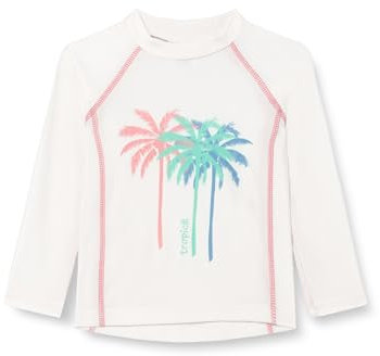 Playshoes UV-Schutz Bade Shirt Unisex Kinder Schwimmshirt Badebekleidung, Palmen Ecru Langarm, 158/164